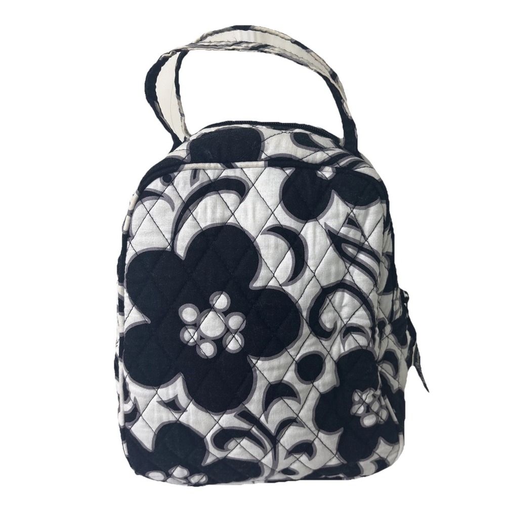 Vera Bradley Insulated Lunch Bag Paisley Noir 10x7 Black Preppy Minimalist